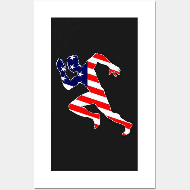 TRACK & FIELD: Track and Field US Flag 4th July Wall Art by woormle